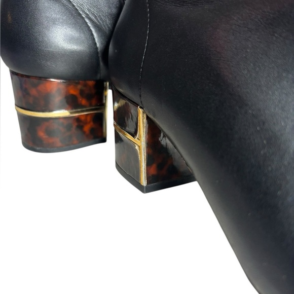 Chico's Tort Heel Black Boots Black Cheetah Size 8M - Picture 10 of 14